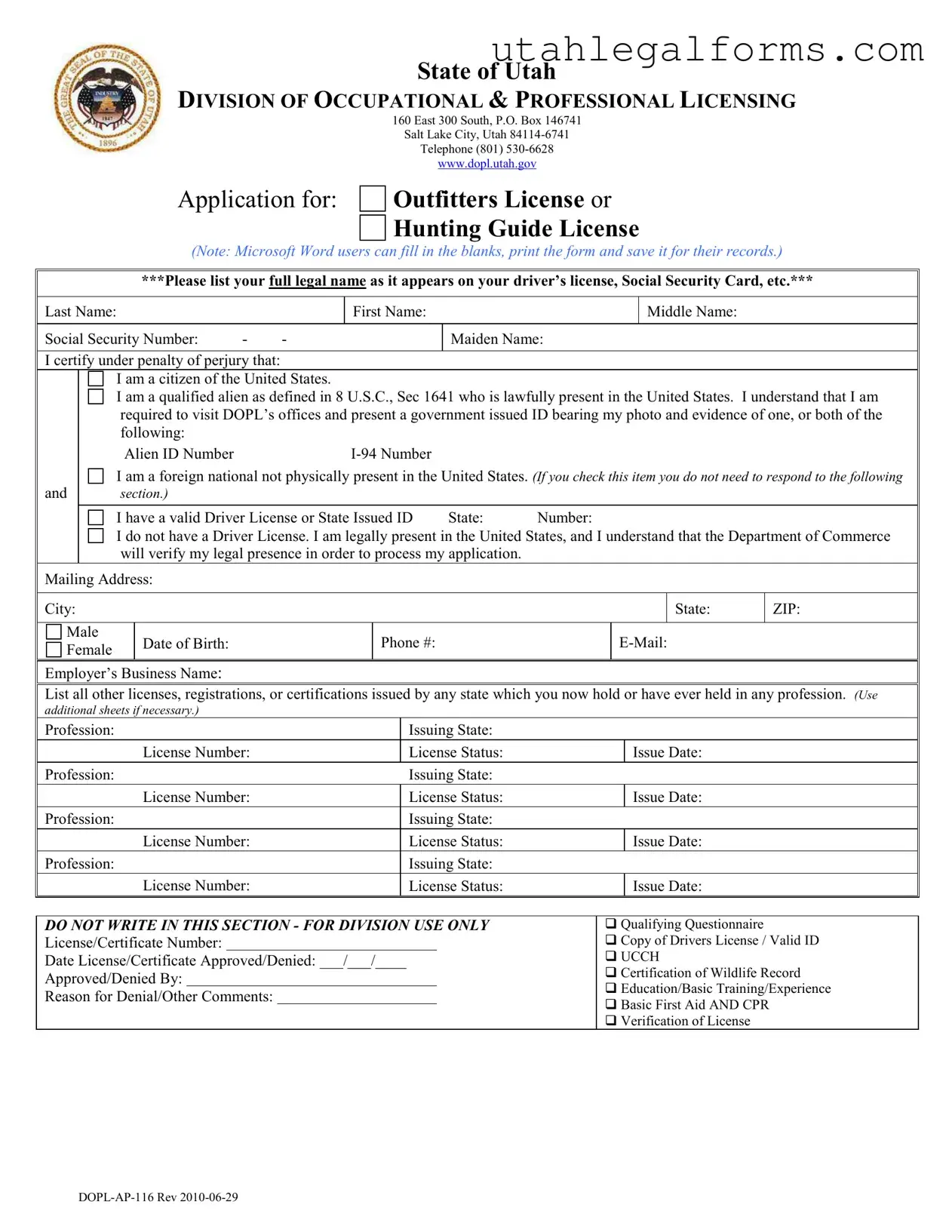 Fill a Valid Dopl Ap 116 Template