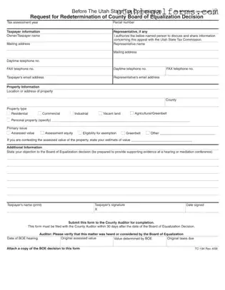 Fill a Valid Tc 194 Utah Template