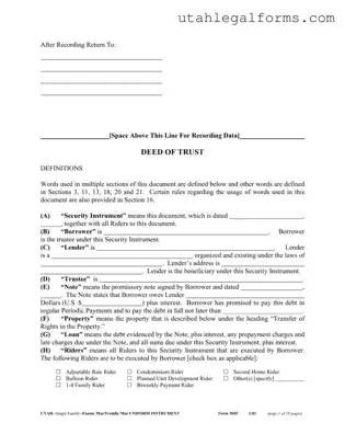 Fill a Valid Utah 3045 Template