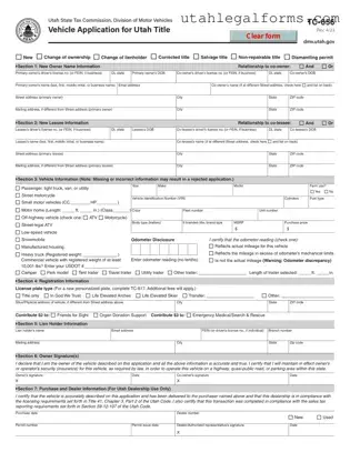 Fill a Valid Utah Dmv Tc 656 Template