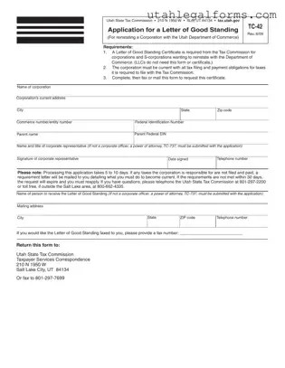 Fill a Valid Utah Tc 42 Template
